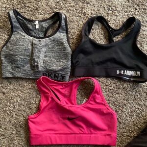 3 XS sports bra Under Armour, Nike, DKNY